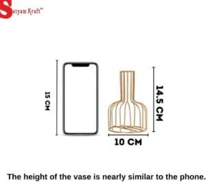 1 Pcs Glass Propagation Station Plant Holder with Metal Frame, Test Tube Vase for Flower Decoration in Home, Wedding, Event, Top of The Table and DIY (Without Flower) (1 Pcs)