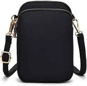 Small Crossbody Cell Phone Bag for Women, Mini Over Shoulder Handbag Purse with Womens Crossbody Cell Phone Purse Holder Wallet(Color_Black), Black