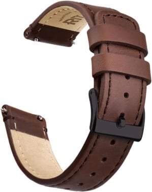 Ritche Christmas Gift Quick Release Leather Watch Band Leather Watch Strap 18mm 19mm 20mm 21mm 22mm 23mm or 24mm for Men and Women, White Elephant Gifts, Stocking Stuffers For Men