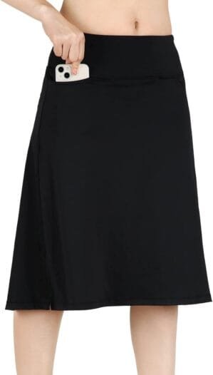 Womens Skorts Modest Knee Length Skirts Athletic Midi Active Running Skirt
