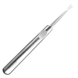Hair Line Professional Stainless Steel V-Shaped Fork Cuticle Pusher Knife Trimmer Manicure Pedicure Cleaner Nail Care Tool for Home Salon Nail Shop