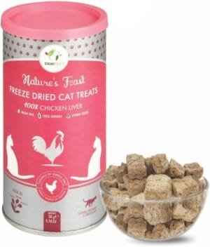 Freeze Dried Cat Treats – Chicken Liver Treats | Provides Iron | Promotes Immunity, Supports Digestion | Healthy Cat Treats, Grain-Free (1.7oz)