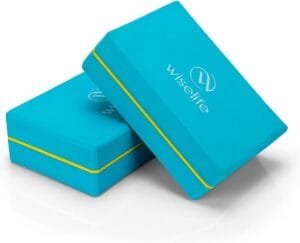 Wiselife Teal Yoga Block, Yoga Brick (Set of 2, Extra Large Size), High Density Premium Eva Foam Material, Odour Resistant, Soft Surface for Balance, Support & Performance