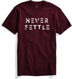 ADRO Men’s Never Settle Cotton T-Shirt