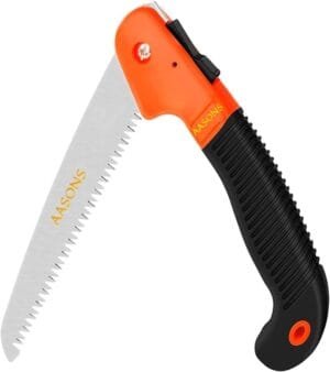 Folding Pruning Gardening Hand Saw with Secure Lock for Camping, Wood Cutting Tree Branch (Multi-Colored)