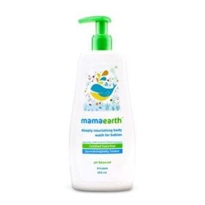 Mamaearth Deeply Nourishing Baby Body Wash | Tear Free Formula with Natural Cleansers | Hydrating Coconut & Jojoba Oil | Moisturizes Delicate Skin of Babies | 13.53 Fl Oz (400ml)