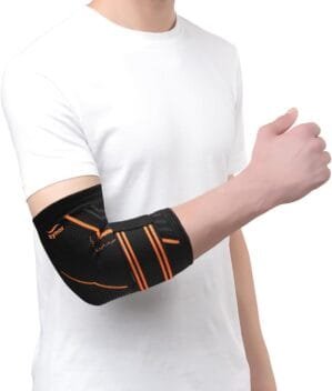 TYNOR Adjustable Elbow Support Tennis Elbow Brace for Women & Men, Tennis Elbow Compression Sleeve for Tendonitis, Arthritis, Joint Pain, Workouts, Exercise, Tennis Elbow Strap, Black Medium