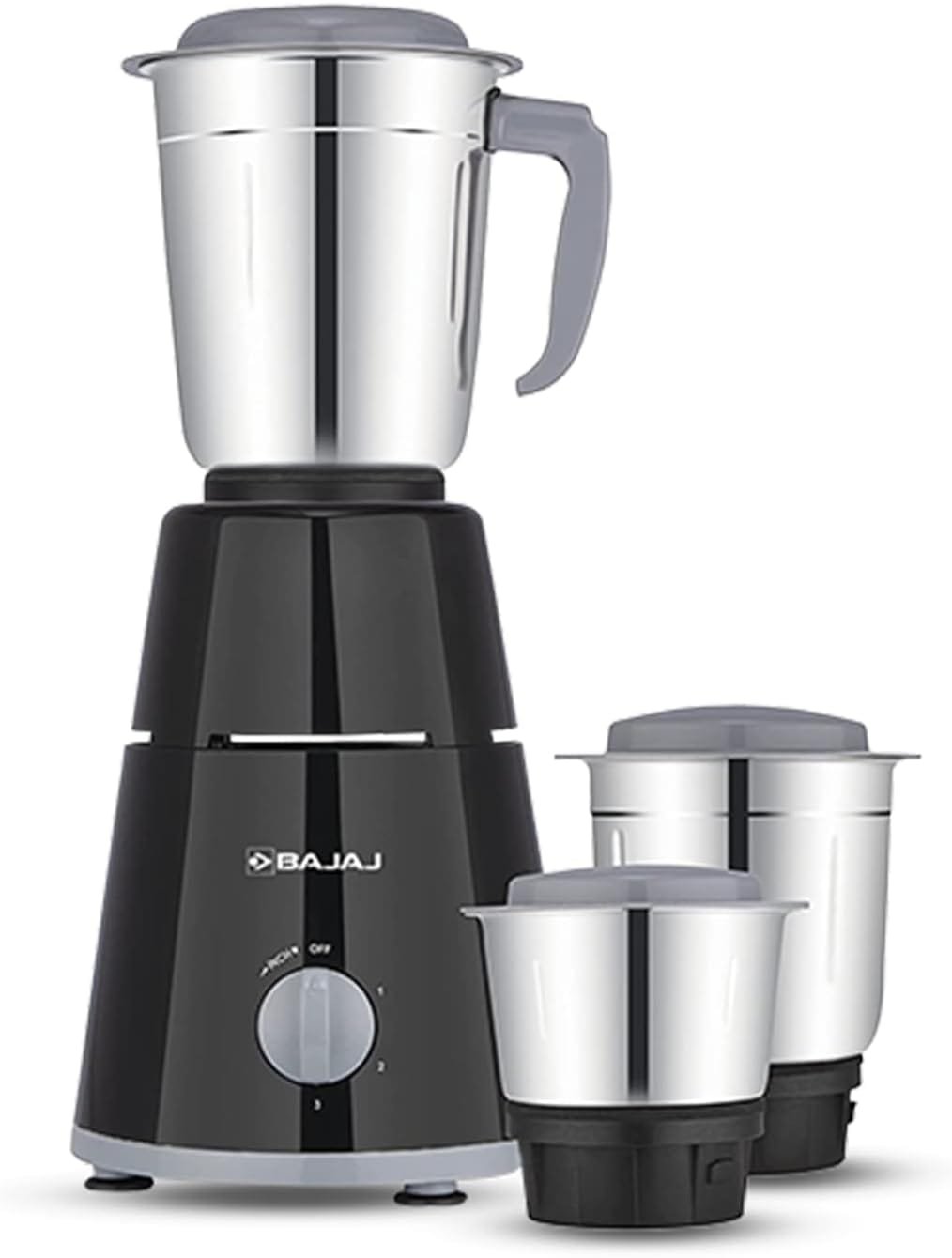Bajaj Gx 1 Mixer Grinder,500W Titan Motor,3 Jars,2 In 1 Function Blade, Black
