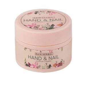 RAIN HERBAL Hand & Nail Cream (Cuticle Cream) with Rose Leaves and Cocoa | For Healthy and Stronger Nails | Ultra Hydration | Softens Dry, Rough Hands | Reduces Pigmentation For All Skin Types | 50gm
