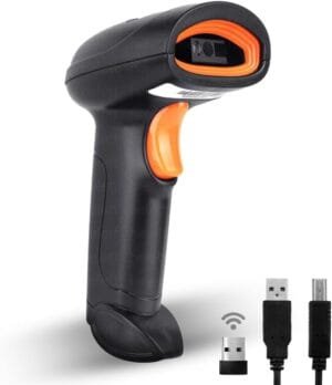 HT20 Wireless 2.4GHz 2D & 1D Barcode Scanner (QR Code & Barcode) Wired & Wireless(Rechargeable) Connectivity | Induction Scanning with Built-in Illumination Light |Strong ABS