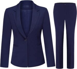 YUNCLOS Women’s 2 Piece Office Lady Business Suit Set Slim Fit Blazer Pant