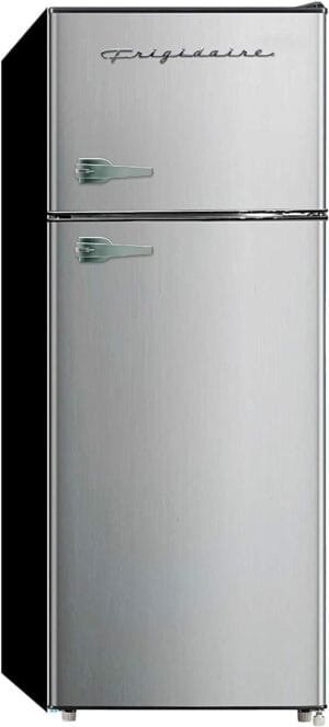 Frigidaire, 2 Door Apartment Size Refrigerator/Freezer Combo, 7.5 cu ft, Platinum Series, Stainless, 23″ D x 21.5″ W x 55.5″ H