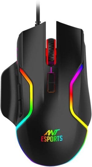 Hiarkio Ant Esports GM320 RGB Optical Wired Gaming Mouse | 8 Programmable Buttons | 12800 DPI