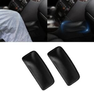 2 Pack Leather Auto Center Console Knee Cushion Soft Pad, Car Foot Care Knee Leggings Cover Thigh Support Comfort Elastic Pillow Car Interior Accessories
