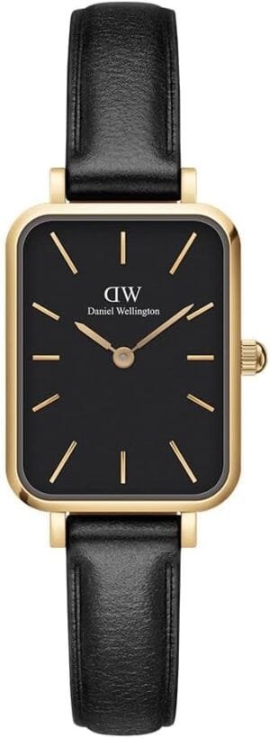 Daniel Wellington Quadro Pressed Sheffield 20x26mm Women’s Watch, Leather Gold Watch for Women