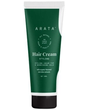 Arata All-Natural Styling & Hold Hair Cream For A Soft-Hold Matte Look | Ayurvedic Extracts Of Organic Flaxseed & Olive Oil | Vegan & Cruelty-Free | Hair Growth Formula For Women & Men – 1.7 Fl Oz