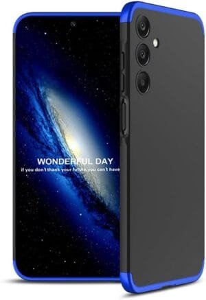 Compatible with Samsung Galaxy A25 5G Case Ultra-Slim Design Hard PC Anti-Scratch Thin Lightweight Scratchproof Full Body Protective Cover for Samsung Galaxy A25 5G 3 in 1 Blue-Black AD
