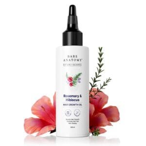 Bare Anatomy Nature x Science Rosemary Hibiscus Hair Growth Oil for Women & Men | Helps Hair Growth & Strengthens Hair | Nourishes Scalp & Controls Hair Fall | Suitable for All Hair Types-100ml