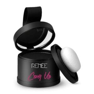 RENEE Cover-Up Hair Powder- Black, Helps Cover Grey Roots & Bald Spots Instantly, Highly Pigmented, Fuller and Denser, Long-Lasting & Matte Finish, 4gm
