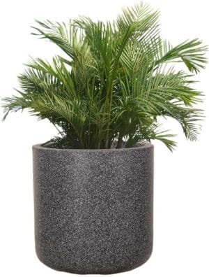 Indoor & Outdoor Plastic Marble Look Malta Pot | Flower Pot | Plant Container for Home/Office/Garden Dcor – (Color : Gray/Marble, Size : 9.5 Inches) – Set of 1