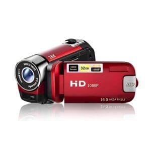 Yoidesu Camcorder, 1080P 16MP DV USB Built In Camera Vlogging Camera Recorder, 2.7in TFT 270 Degree Rotating 16X Digital Zoom Youtube Camera for Teens Students Boys Girls (Red),16 Megapixels