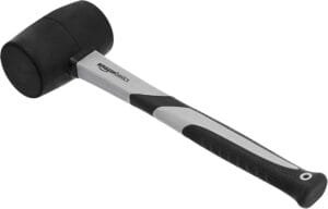 Amazon Basics – Rubber Club Hammer with Fiberglass Handle and Textured Cushion Grip, Grey and Black, 450g