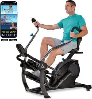 Teeter FreeStep Recumbent Cross Trainer Stepper, Zero-Impact Exercise Bike Alternative w/Patented Physical Therapy Stride, Up to 350lb, Free App w/Trainer Workouts