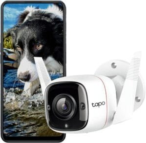Tapo Tp-Link C310 New Outdoor Security Wi-Fi Camera 3MP High Definition, Built-in Siren with Night Vision, 2-Way Audio, SD Storage (White)