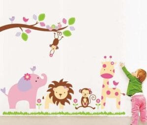 Stickerskart Wall Stickers Baby Cartoon Animal Kingdom Kids Room -869 (Wall Covering Area: 120x90cm,Product Dimensions: 50x70cm)