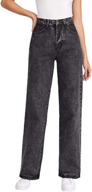 KOTTY Women High Rise Relaxed Fit Cotton Lycra Blend Ankle Length Jeans