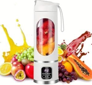 Portable Blender Electric Juicers Fruit Mixers USB Rechargeable Smoothie Mini Blender Personal Juicer 10 Blades 3Gears With 1500 Mah Rechargeable Battery-Smoothie Blender