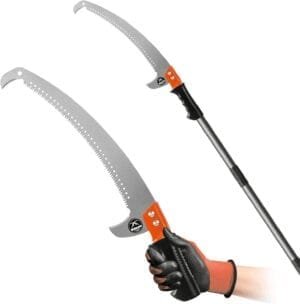 Walensee Pole Saws for Tree Trimming 10FT Lightweight Manual Stainless Steel Extension High Pole Pruning Pole Saw with Blade for Trimmer Branches Pole Cutter Pole Pruner at Forestry Yard Garden Patios