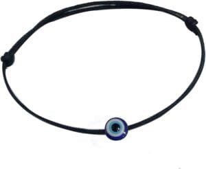 GURJARI JEWELLERS Evil Eye Plastic Bead with Cottan Thread Nazariya Anklet(Black)
