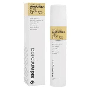 SkinInspired Total Care Gel Sunscreen Spf 50+ (50Ml)|Broad Spectrum Pa+++ Uva/Uvb Protection, Blue Light, Phyto Extracts| Ultra-Light Gel|Non-Sticky|No White Caste|For All Skin Types