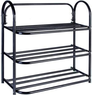 KSP HOME Heavy Metal Home Utility Foldable Shoe Rack 3 Shelves Durable and Multipurpose Shoe Rack/Shoe Stand/Shelf Book Stand/Shelve/Multipurpose Rack 3 SHELF (3 SHELF)