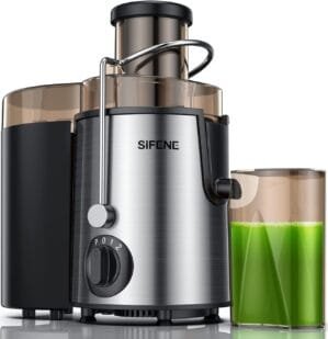 SiFENE Quick Juicer Machine, Centrifugal Juicer with 3″ Big Mouth for Whole Fruits & Veggies, Easy to Clean, Non-BPA Stainless Steel Kitchen Juicer