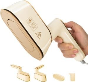 YIKA Travel Steamer for Clothes, Press & Steam 2-in-1 Iron and Steamer, Ceramic Soleplate, Portable Garment Clothing Wrinkle Remover, 25s Heat Up, Compact Design for Travel, Home and Office