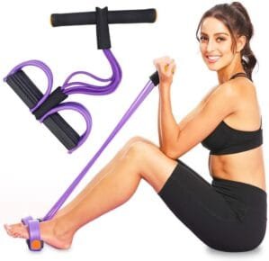 Optifit® Multifunction Tension Rope, 6-Tube Elastic Yoga Pedal Puller Resistance Band, Natural Latex Tension Rope Fitness Equipment, for Abdomen/Waist/Arm/Leg Stretching Slimming