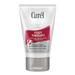 Curel Foot Therapy Cream, Soothing Lotion for Dry Cracked Feet, Quick Absorbing, with Shea Butter, Coconut Milk, and Vitamin E2, 3.5 Oz