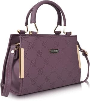 PU Synthetic Leather Women’s Satchel Bag | Ladies Purse Handbag, PURPLE, S
