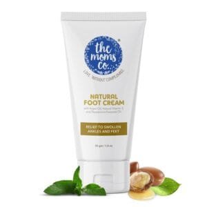 The Moms Co. Natural Cooling Foot Cream, Chemical-Free Peppermint Foot Cream For Cracks, Swollen Ankles And Tired Feet (50g / 1.8 Fl. Oz.)