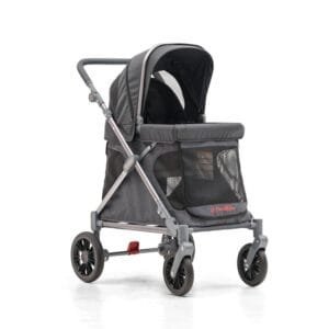 Familidoo Q1 Multi-Use Wagon – Lightweight, Foldable Stroller with Rain Cover, All-Terrain Wheels, 5-Point Harness, Compact for Travel & Storage, for Kids 6-36 Months & Pets (Charcoal Gray)