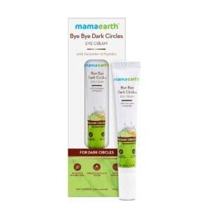 MAMAEARTH Bye Bye Dark Circles Peptide Eye Cream | Reduces Dark Circles, Puffiness, Bags & Wrinkles | Soothes Tired Eyes | Firms Under Eye Skin | 0.71 Oz/20 g