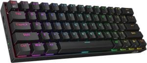 Redragon K530 Pro Draconic 60% Wireless RGB Mechanical Keyboard, BT/2.4Ghz/Wired 3-Mode 61 Keys Compact Gaming Keyboard w/Hot-Swap Socket, Free-Mod Plate Mounted PCB & Linear Red Switch