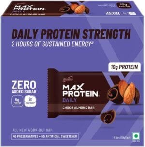 Max Protein Daily Choco Almond Bars 300 G – Pack Of 6 (50G X 6)