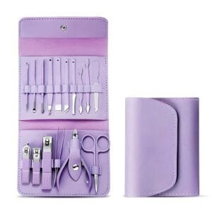 Gleva Manicure Set Nail Clipper Kit – 16 Pieces Stainless Steel Manicure Kit – Nail Care Tools for Hand & Feet – Nail Clippers Pedicure Professional Grooming Kits for Facial Care, Hand Care, Foot Care (Assorted Color)