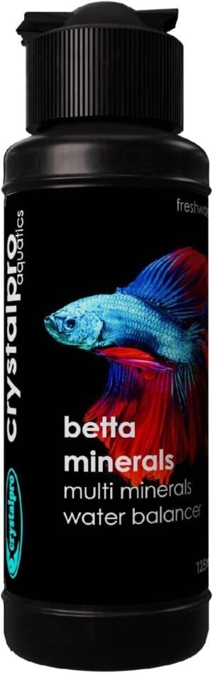 Betta Minerals for Betta Fish Health – Reduces Stress – Boosts Protective Coat – Betta Aquarium Mineralizer 4.2 Oz Treats 500 Gallons