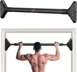 Sportneer Pull Up Bar: Strength Training Chin up Bar without Screws – Adjustable 29.5”-37” Width Locking Mechanism Pull-up Bar for Doorway – Max Load 440lbs for Home Gym Upper Body Workout, Non-slip