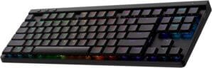 Logitech G515 Lightspeed TKL Low Profile Wireless Gaming Keyboard, LIGHTSYNC RGB, Thin Tenkeyless Design, Double-Shot PBT Keycaps, Linear (Red) Mechanical Switches – Black