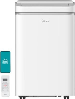 Midea MAP10HS1XWT-A Air Conditioner, 14,000 BTU with Heat, Grey